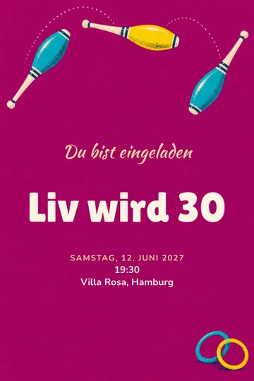 Einladung mit dem Design Jonglierfest