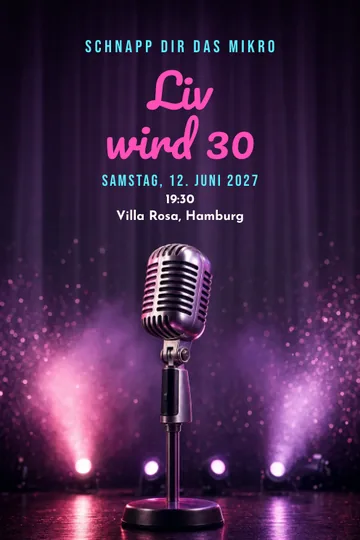 Einladung mit dem Design Karaokeabend