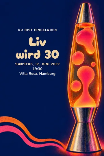 Einladung mit dem Design Lavalampen-Abend
