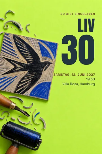 Einladung mit dem Design Linolschnitt-Atelier