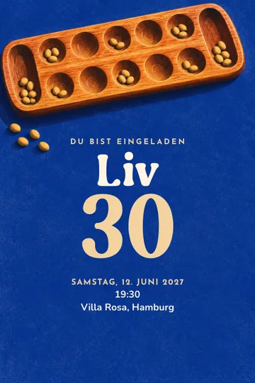 Einladung mit dem Design Mancala-Abend