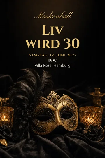 Einladung mit dem Design Maskenball