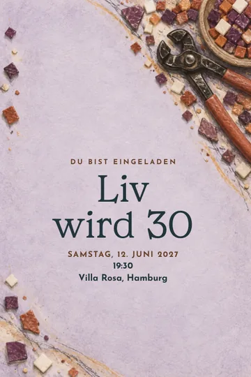 Einladung mit dem Design Mosaik und Farbe
