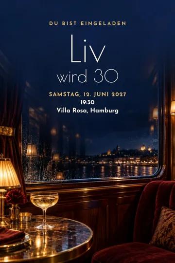 Einladung mit dem Design Nachtzug