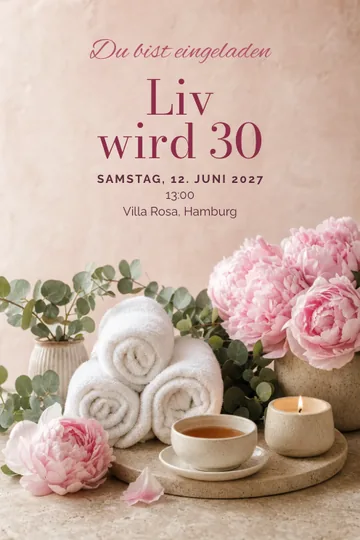 Einladung mit dem Design Verwöhntag