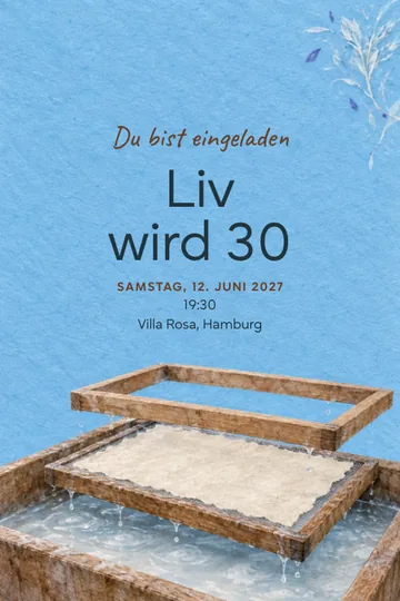Einladung mit dem Design Papier aus dem Wasser