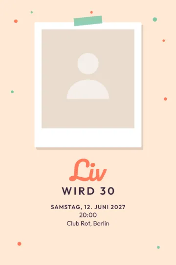 Einladung mit dem Design Polaroid