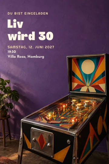 Einladung mit dem Design Flipperabend