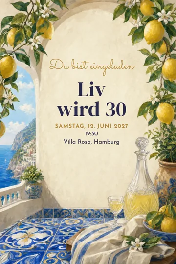 Einladung mit dem Design Riviera