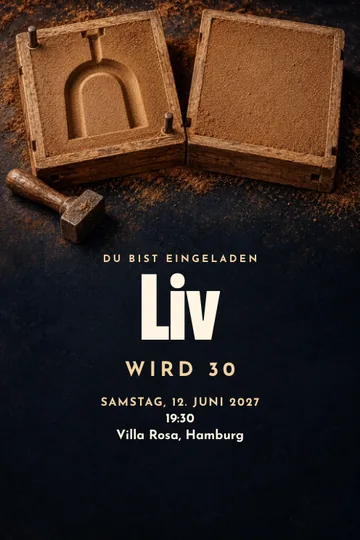 Einladung mit dem Design Ein Fest in Gussform