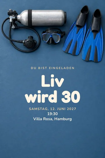 Einladung mit dem Design Bereit zum Tauchen