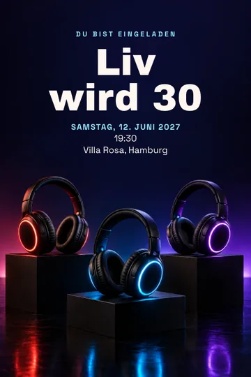 Einladung mit dem Design Silent Disco