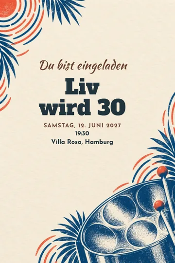 Einladung mit dem Design Rhythmus aus Stahl