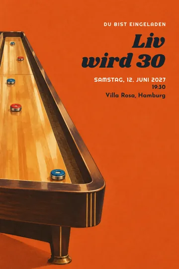 Einladung mit dem Design Shuffleboard-Club