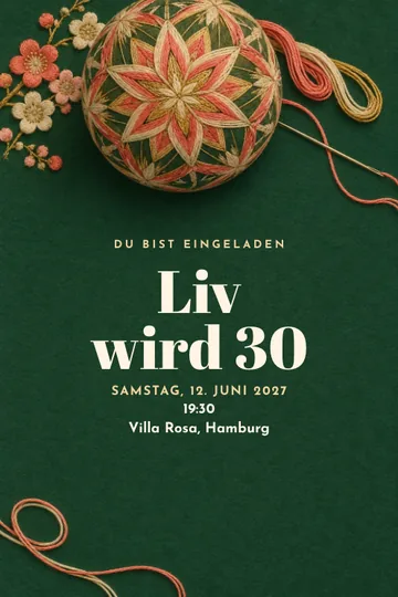Einladung mit dem Design Temari-Atelier