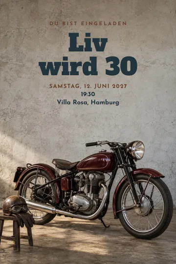 Einladung mit dem Design Motorradabend