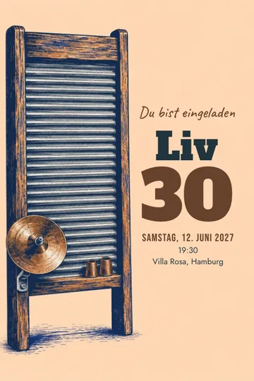 Einladung mit dem Design Rhythmus auf dem Waschbrett