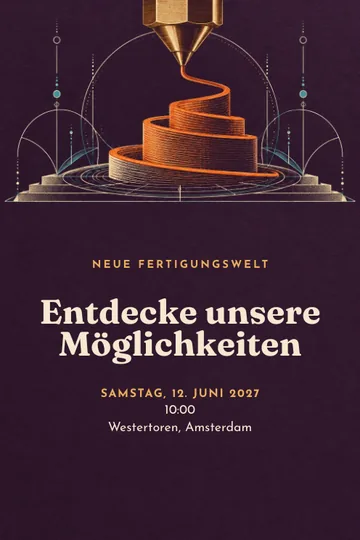Einladung mit dem Design Neue Fertigungswelt
