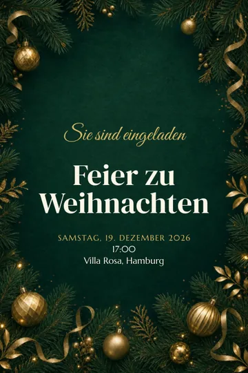 Einladung mit dem Design Weihnachtsfeier