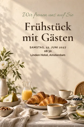 Einladung mit dem Design Frühstück mit Gästen