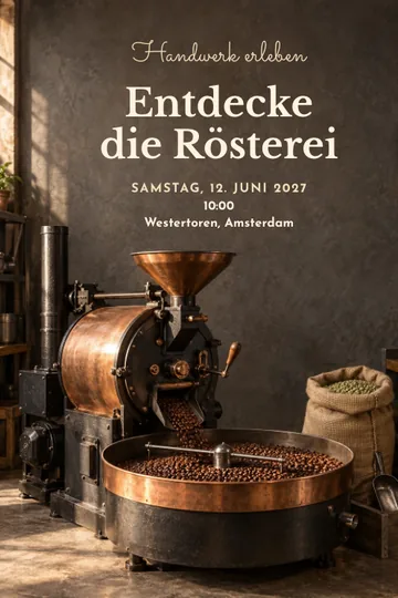 Einladung mit dem Design Hinter der Röstung