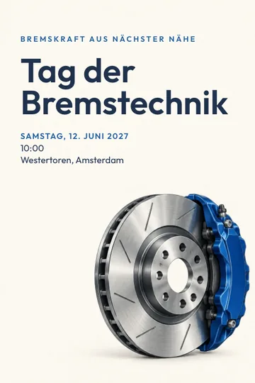 Einladung mit dem Design Bremstechnik