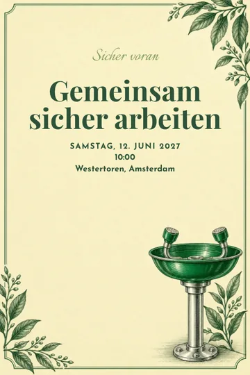 Einladung mit dem Design Sicher voran