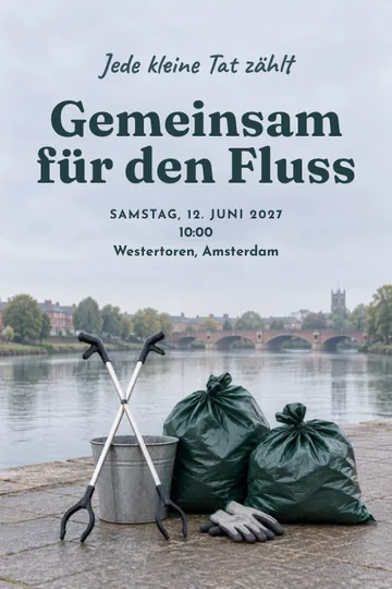 Einladung mit dem Design Ein sauberes Ufer