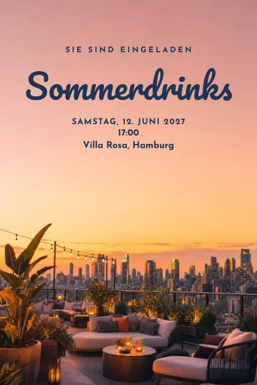 Einladung mit dem Design Rooftop-Sommerdrinks