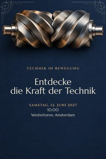 Einladung mit dem Design Technik in Bewegung