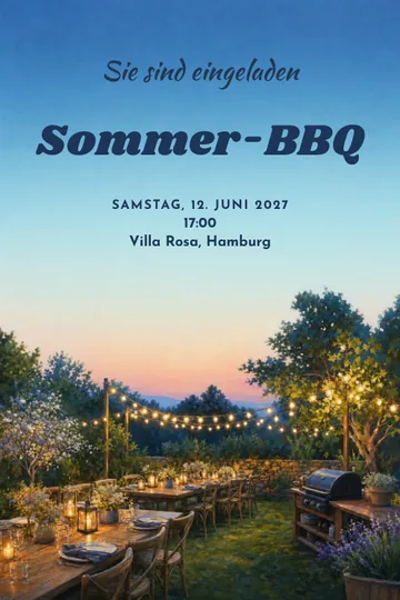 Einladung mit dem Design Sommer-BBQ der Firma