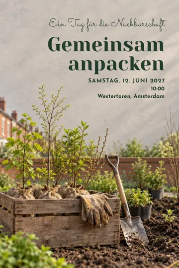 Einladung mit dem Design Gemeinsam Wurzeln schlagen