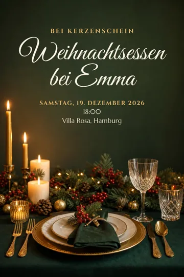 Einladung mit dem Design Weihnachtsessen