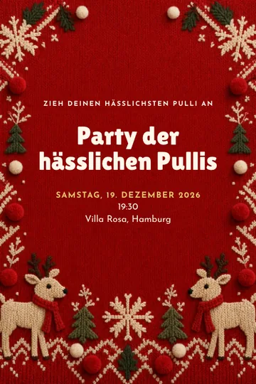 Einladung mit dem Design Ugly-Sweater-Party