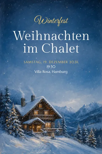 Einladung mit dem Design Winterchalet