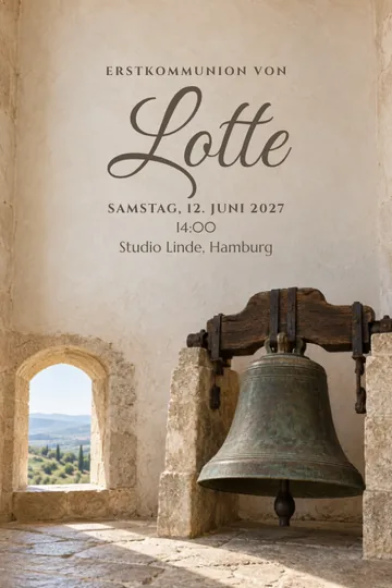 Einladung mit dem Design Glockenturm
