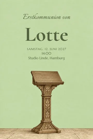 Einladung mit dem Design Ein feierlicher Anfang