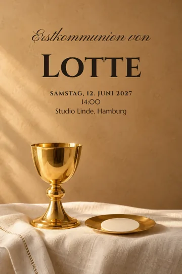 Einladung mit dem Design Kelch und Leinen