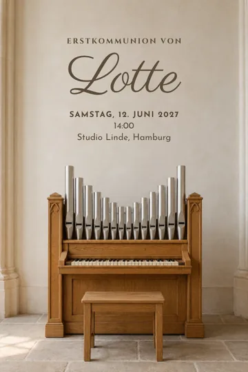 Einladung mit dem Design Kleine Kirchenorgel