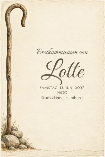Einladung mit dem Design Hirtenstab