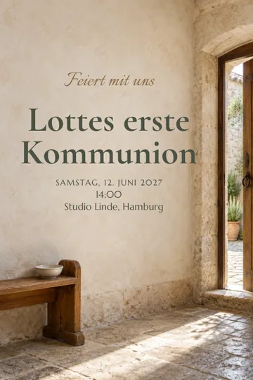 Einladung mit dem Design Kapelle und Steinhof