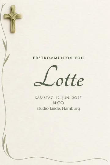 Einladung mit dem Design Geflochtene Palme