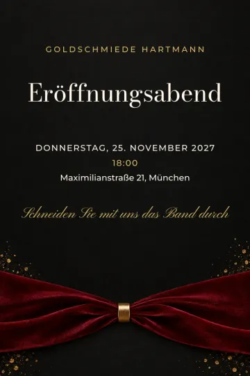 Einladung Firmenfeier, Design Samt und Gold