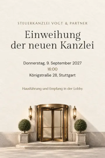 Einladung Firmenfeier, Design Drehtür