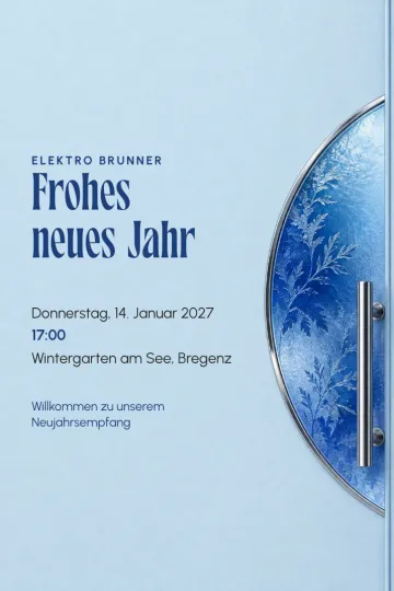 Einladung Firmenfeier, Design Eisblumen