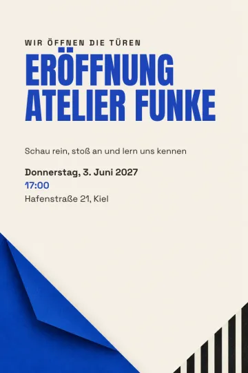 Einladung Firmenfeier, Design Kobalt-Eröffnung