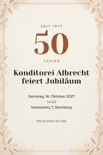 Einladung Firmenfeier, Design Radierte Ranken
