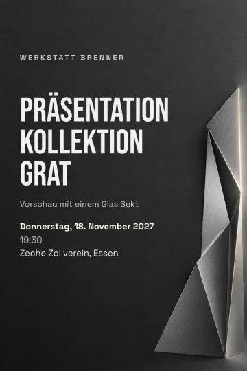 Einladung Firmenfeier, Design Graphit und Stahl