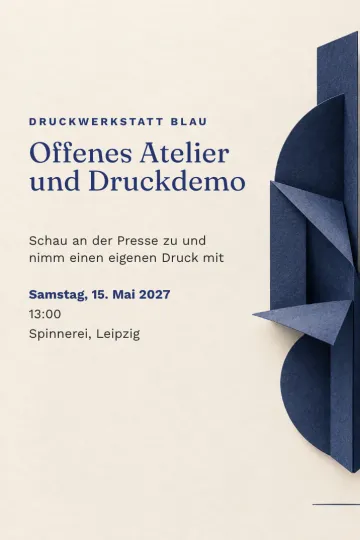 Einladung Firmenfeier, Design Indigo-Faltwerk