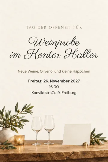 Einladung Firmenfeier, Design Eichene Probiertheke